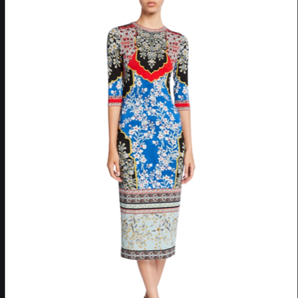 Alice & Olivia  Palace Daffodil Floral Print Stretch Dress